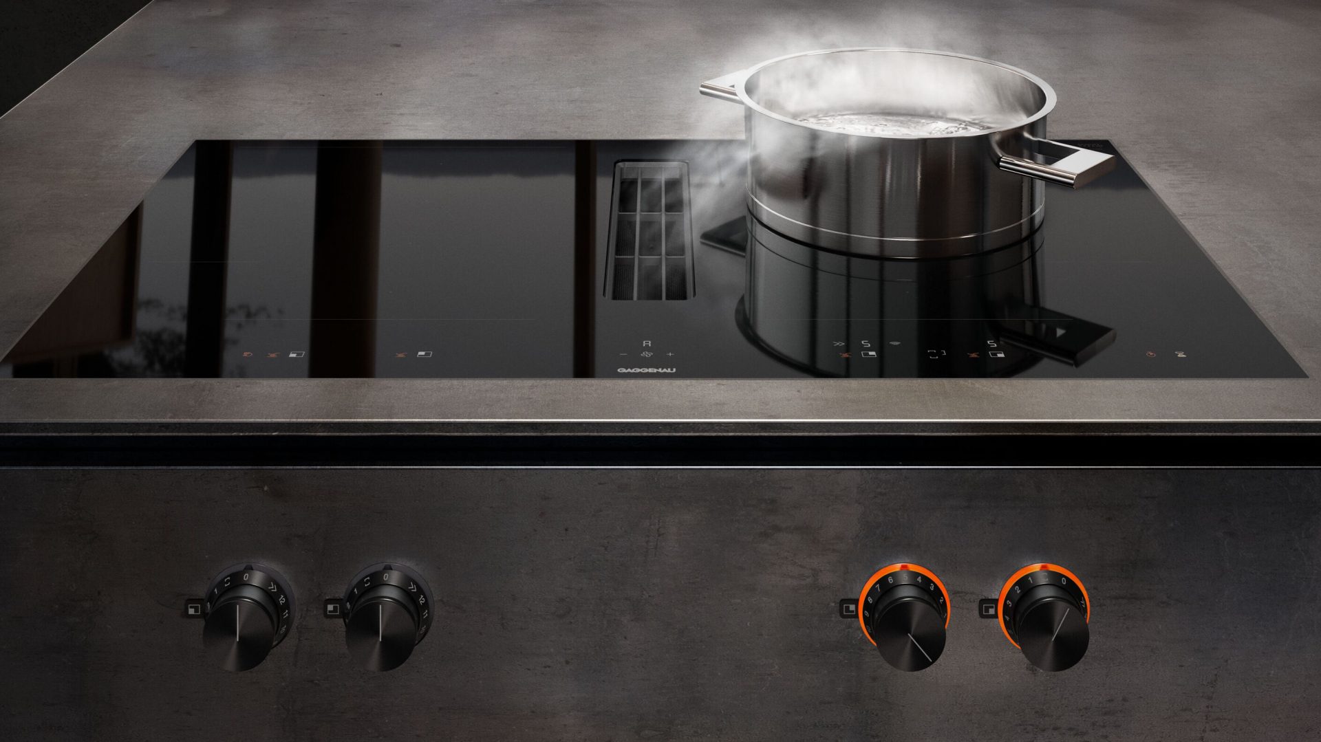 Inspiratiehuis Gaggenau inductiekookplaat met afzuiging